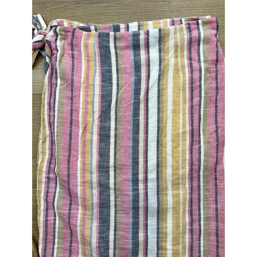 Free People Aubrey Sarong Wrap Midi Skirt Striped Multicolor NWOT Size 8
